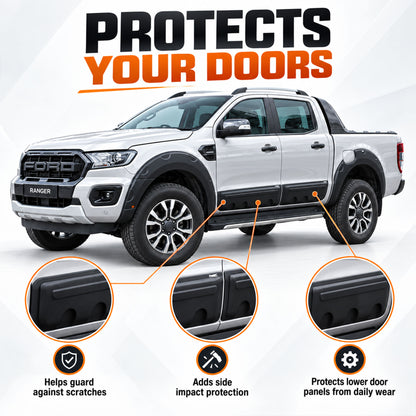 Side Door Cladding for Ford Ranger 2015-2022 4pc Black ABS Body Mouldings