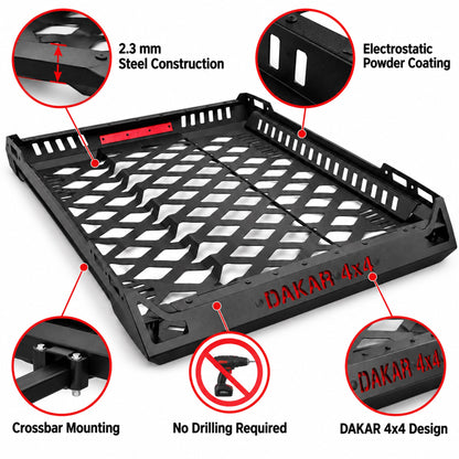 Toyota Hilux roof rack basket, 120 x 100 cm black steel - view 4