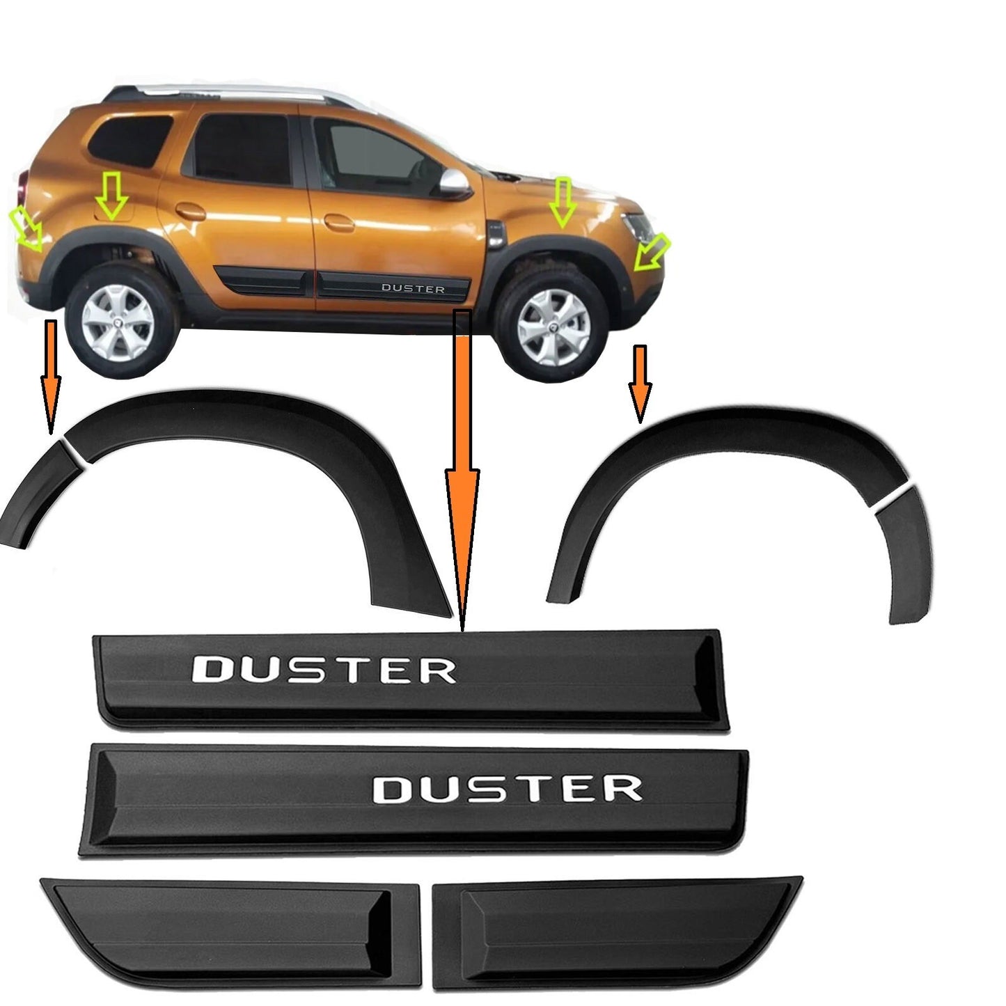 For Dacia Duster 2018-2023 ABS Fender & Door Moulding Body Kit Off-Road Model