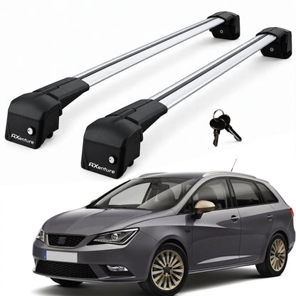 Car Roof Bars for Seat Ibiza ST Estate 2008-2017 Lockable Roof Rack Grey 2 Pcs