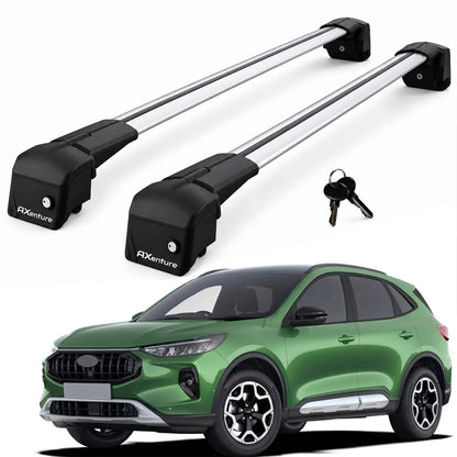 Car Roof Bars for Ford Kuga MK3 2020-2026 Lockable Roof Rack Grey 2 Pcs