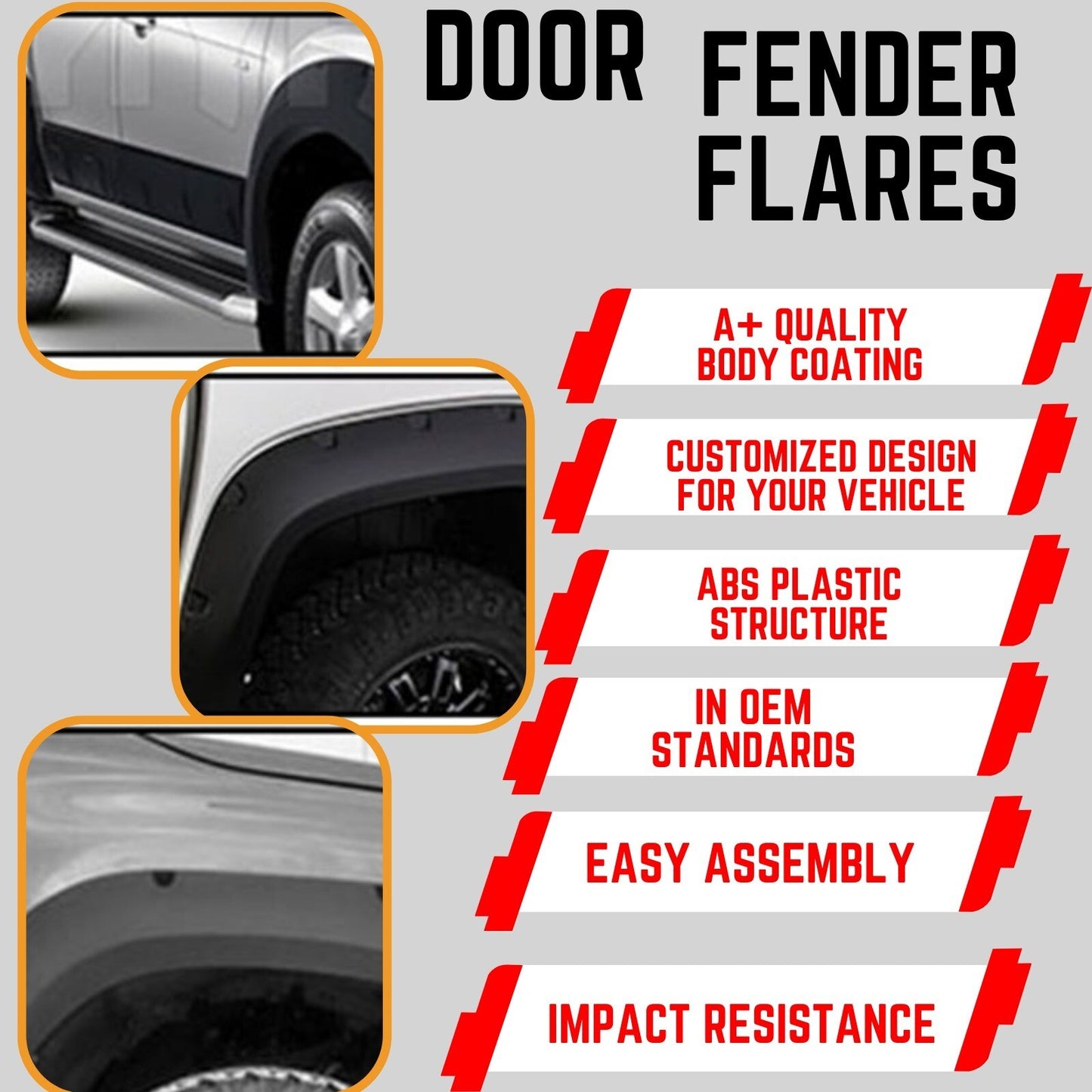 For Dacia Duster 2018-2023 ABS Fender & Door Moulding Body Kit Off-Road Model