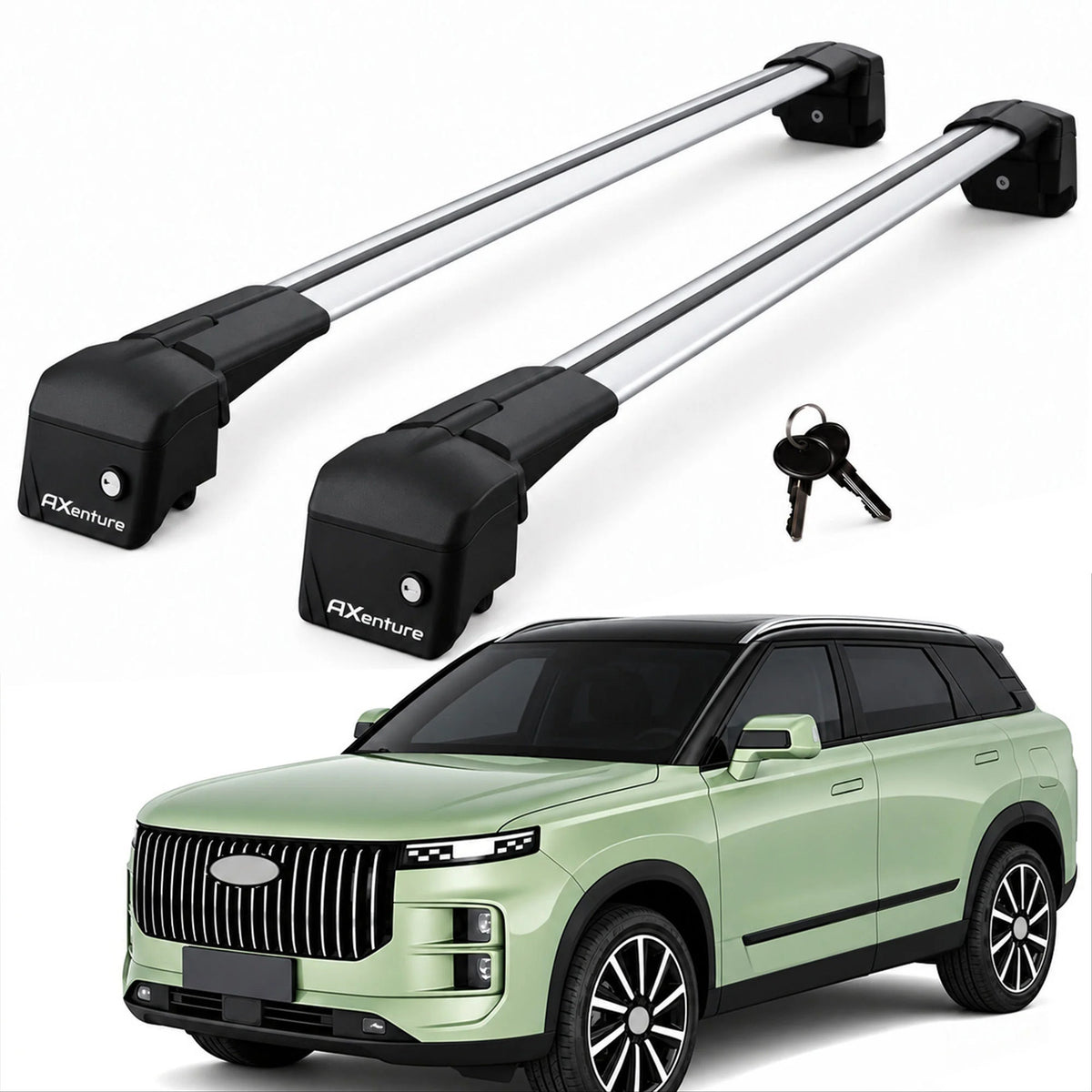 Car Roof Bars for Jaecoo J7 SUV 2024-2026 Lockable Roof Rack Grey 2 Pcs