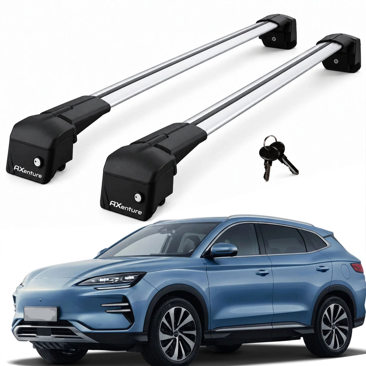 Car Roof Bars for BYD Seal U 2024-2026 Lockable Roof Rack Cross Bars Grey 2 Pcs