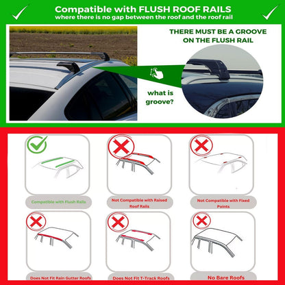2X Car Roof Bars for Byd Sealion 5 2025+ Lockable Roof Rack Cross Bars Black