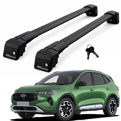Car Roof Bars for Ford Kuga MK3 2020-2026 Lockable Roof Rack Black 2 Pcs