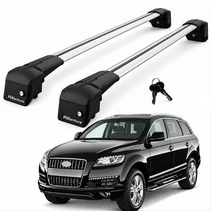 Car Roof Bars for Audi Q7 MK1 4L 2006-2015 Lockable Roof Rack Grey 2 Pcs