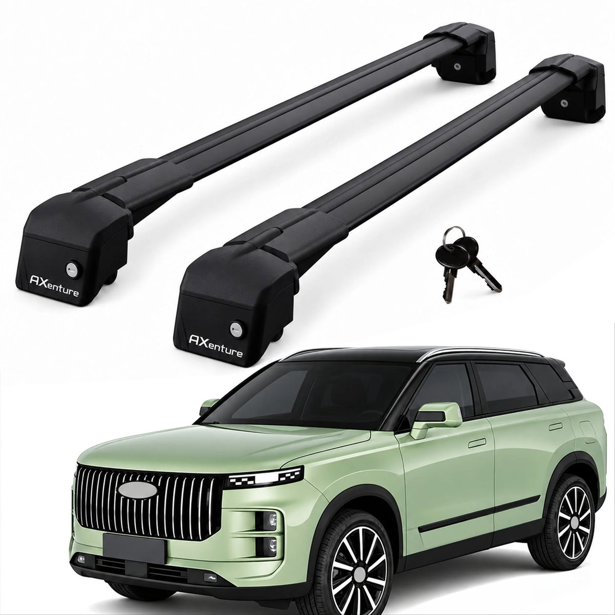 Car Roof Bars for Jaecoo J7 SUV 2024-2026 Lockable Roof Rack Black 2 Pcs
