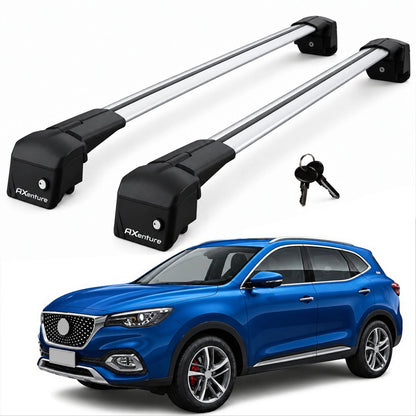 Car Roof Bars for MG HS MK1 2018-2024 Lockable Roof Rack Cross Bars Grey 2 Pcs