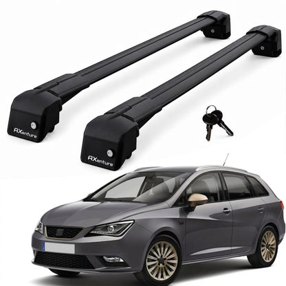 Car Roof Bars for Seat Ibiza ST Estate 2008-2017 Lockable Roof Rack Black 2 Pcs