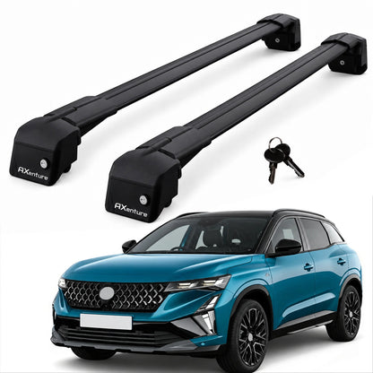 Car Roof Bars for Renault Austral 2023-2026 Lockable Roof Rack Black 2 Pcs