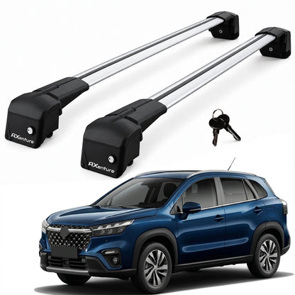 Car Roof Bars for Suzuki S-Cross JYB 2021-2026 Lockable Roof Rack Grey 2 Pcs