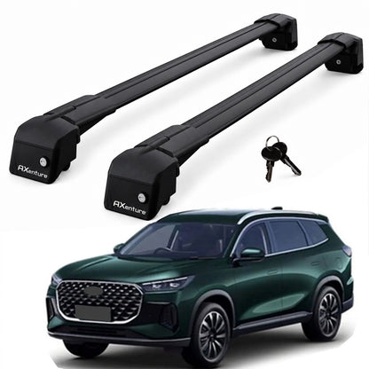 Car Roof Bars for Chery Tiggo 8 SUV 2025+ Lockable Roof Rack Black 2 Pcs