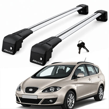 Car Roof Bars for Seat Altea XL MPV 2006-2015 Lockable Roof Rack Grey 2 Pcs