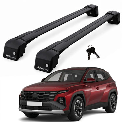 Car Roof Bars for Hyundai Tucson 2022-2026 Lockable Roof Rack Black 2 Pcs