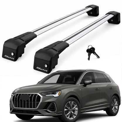Car Roof Bars for Audi Q3 MK2 F3 2018-2025 Lockable Roof Rack Grey 2 Pcs