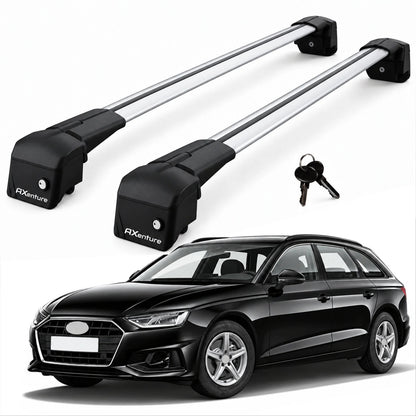 Car Roof Bars for Audi A4 Avant B9 2016-2025 Lockable Roof Rack Grey 2 Pcs