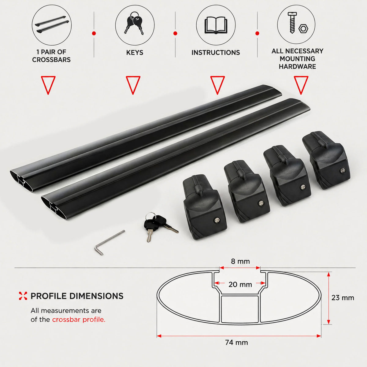 Car Roof Bars for Chery Tiggo 8 SUV 2025+ Lockable Roof Rack Black 2 Pcs