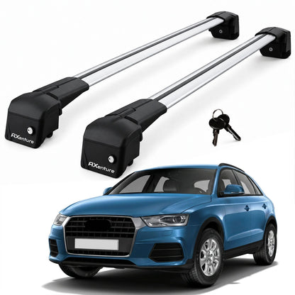 Car Roof Bars for Audi Q3 MK1 8U 2012-2018 Lockable Roof Rack Grey 2 Pcs