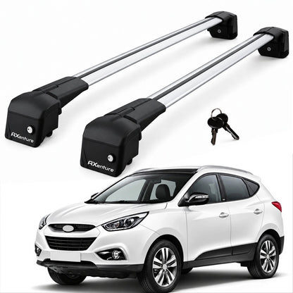 Car Roof Bars for Hyundai IX35 SUV 2010-2015 Lockable Roof Rack Grey 2 Pcs
