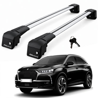 Car Roof Bars for DS 7 Crossback 2017-2026 Lockable Roof Rack Grey 2 Pcs