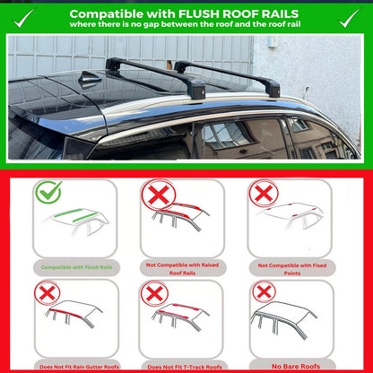 Car Roof Bars for Jaecoo J7 SUV 2024-2026 Lockable Roof Rack Black 2 Pcs