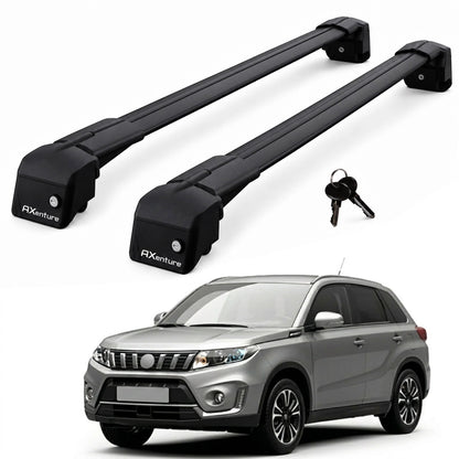 Car Roof Bars for Suzuki Vitara LY 2015-2025 Lockable Roof Rack Black 2 Pcs