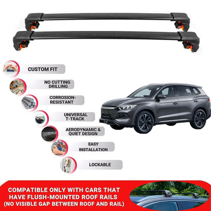 2X Premium Roof Bars For Byd Sealion 5 2025 Onwards Roof Rack Cross Bars Black