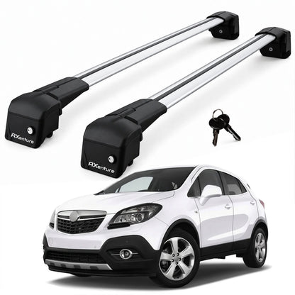 Car Roof Bars for Vauxhall Mokka J13 2012-2017 Lockable Roof Rack Grey 2 Pcs