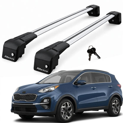 Car Roof Bars for Kia Sportage QL 2016-2021 Lockable Roof Rack Grey 2 Pcs