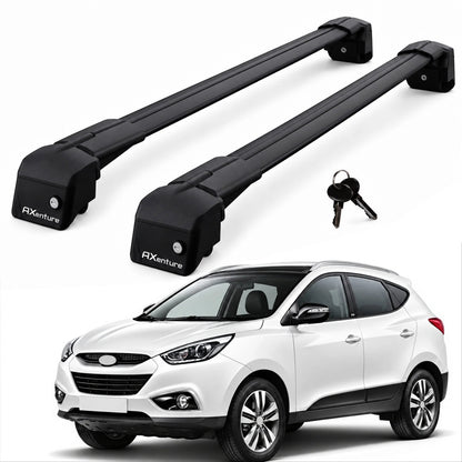 Car Roof Bars for Hyundai IX35 SUV 2010-2015 Lockable Roof Rack Black 2 Pcs