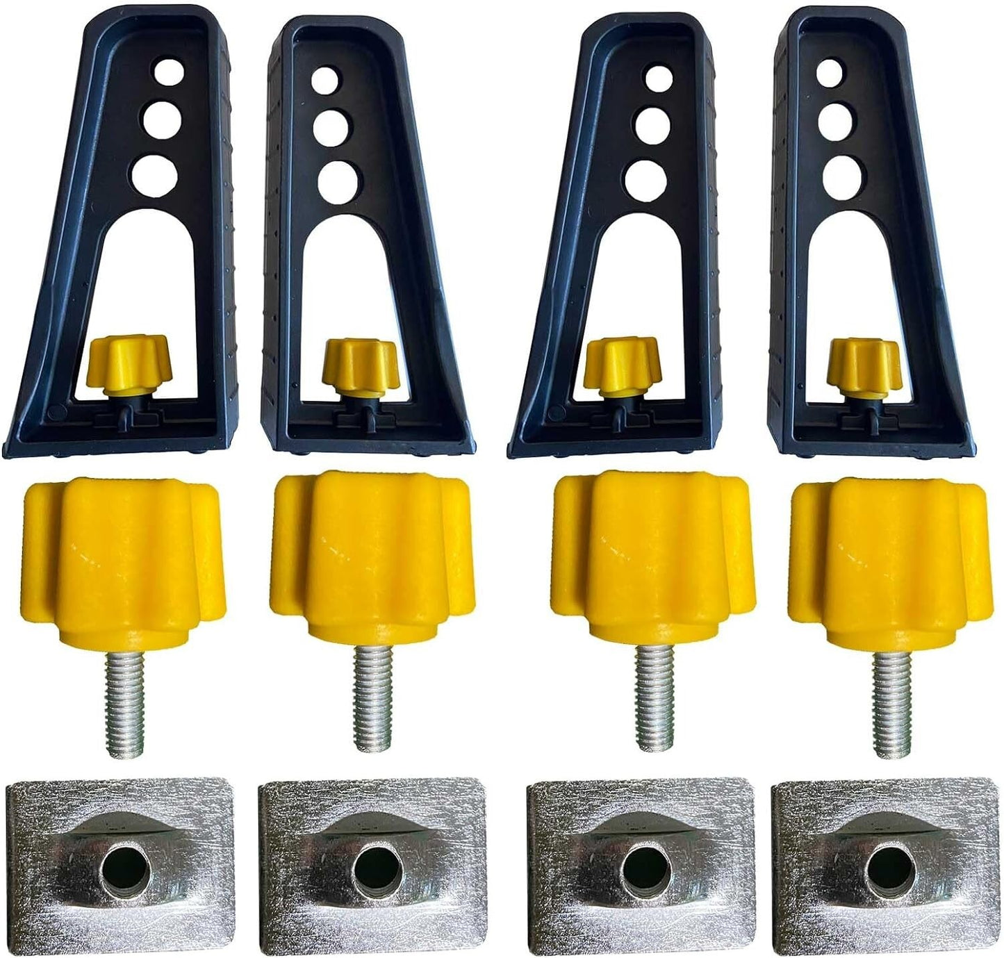 Roof Bar Ladder Rack - Set of 4 Load Stops, Compatible with T-Track Cross Bars