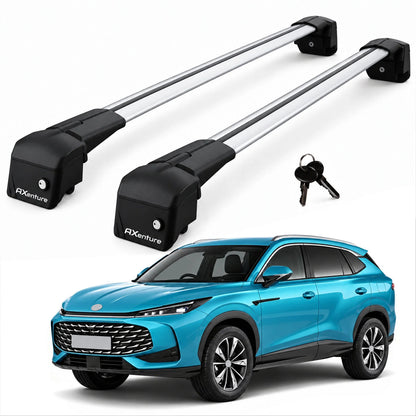 Car Roof Bars for MG HS MK2 2024-2026 Lockable Roof Rack Cross Bars Grey 2 Pcs