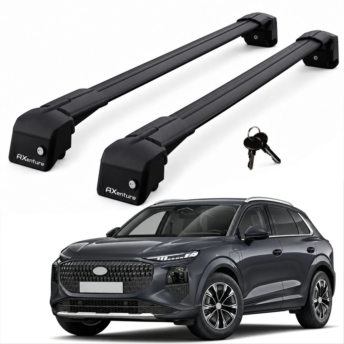 Car Roof Bars for Audi Q3 MK3 FJ 2026+ Lockable Roof Rack Cross Bars Black 2 Pcs