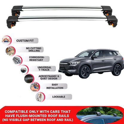 2X Premium Roof Bars For Byd Sealion 5 2025 Onwards Roof Rack Cross Bars Grey