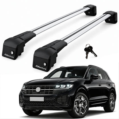 Car Roof Bars for Volkswagen Touareg 2019-2026 Lockable Roof Rack Cross Bars Grey 2 Pcs