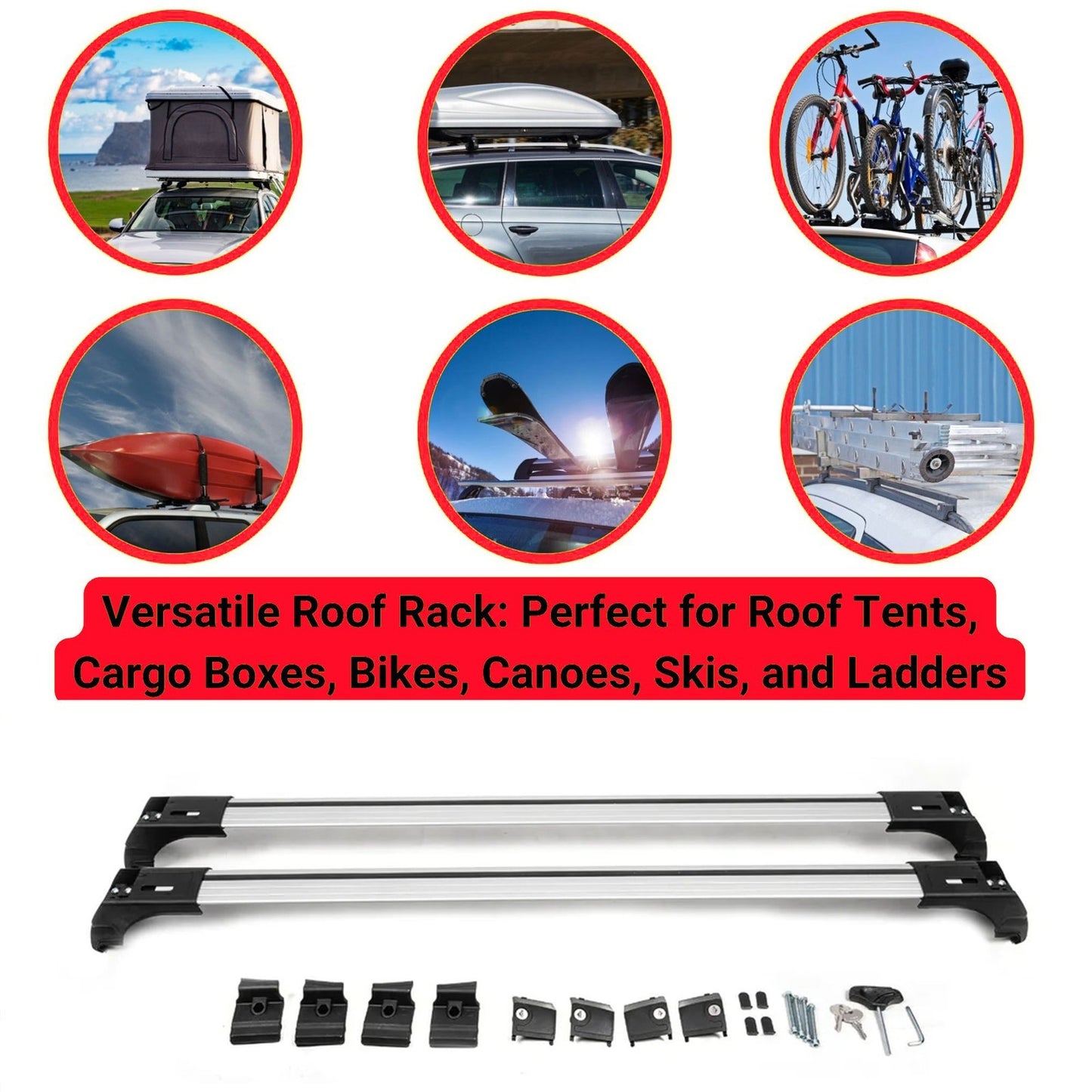 2X Car Roof Bars for Byd Sealion 5 2025+ Lockable Roof Rack Cross Bars Grey