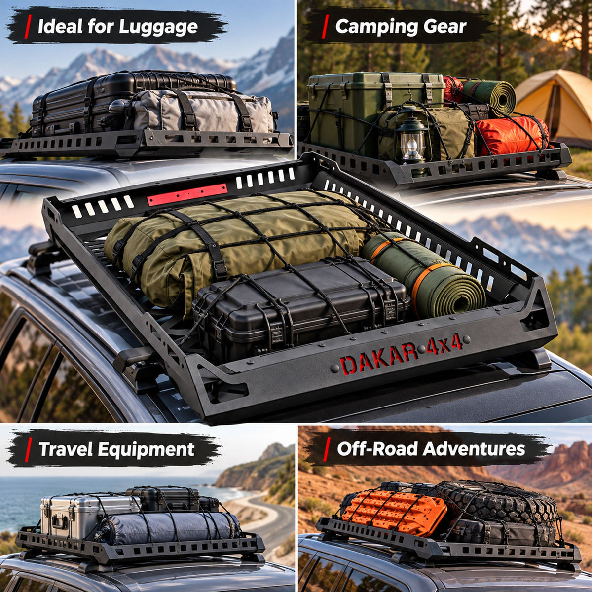 Mitsubishi L200 roof rack basket, 120 x 100 cm black steel - view 5