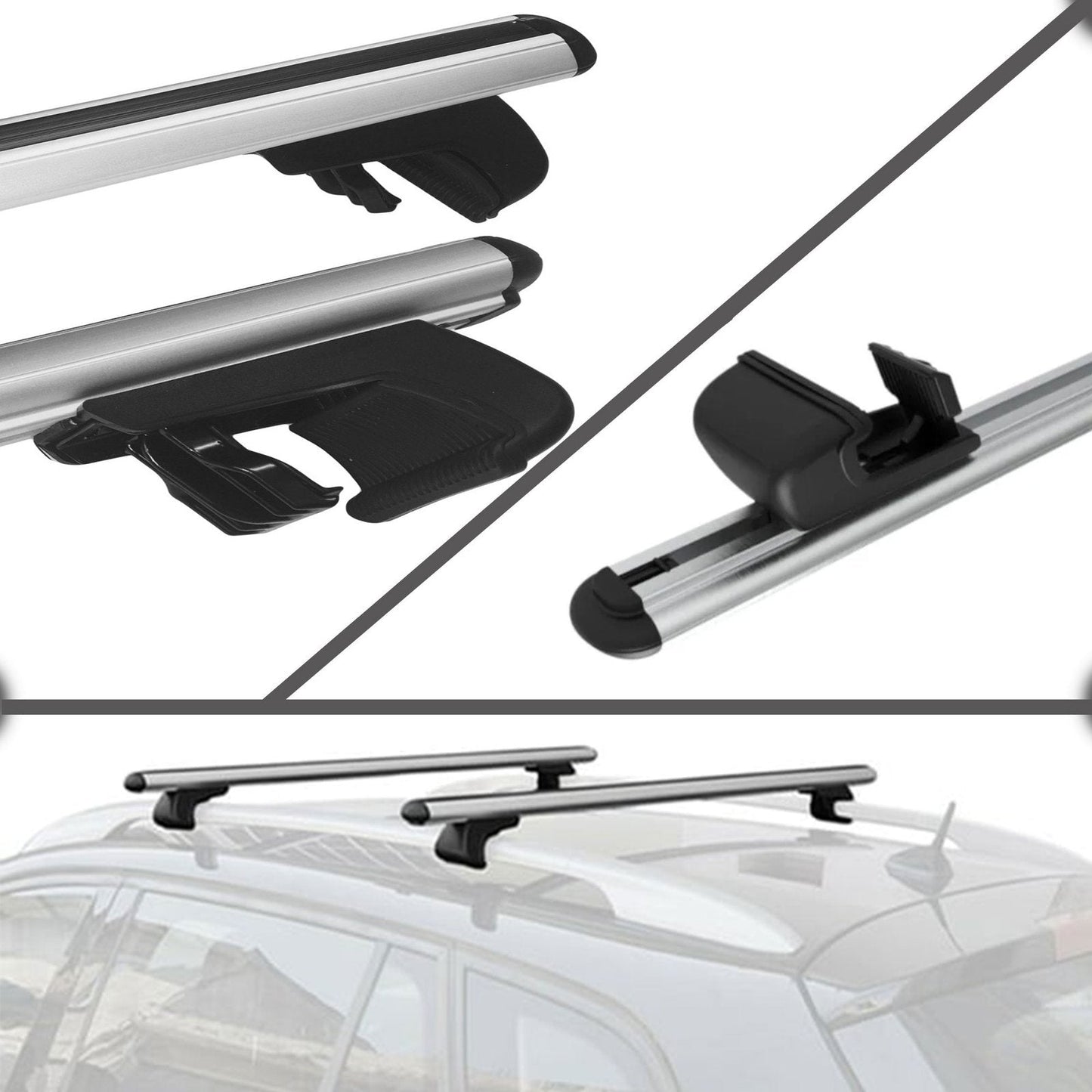 Roof Rack Cross Bars for Honda Pilot Mk4 2016-2023 Rail Carrier for Roof Tents 2 Pcs Grey