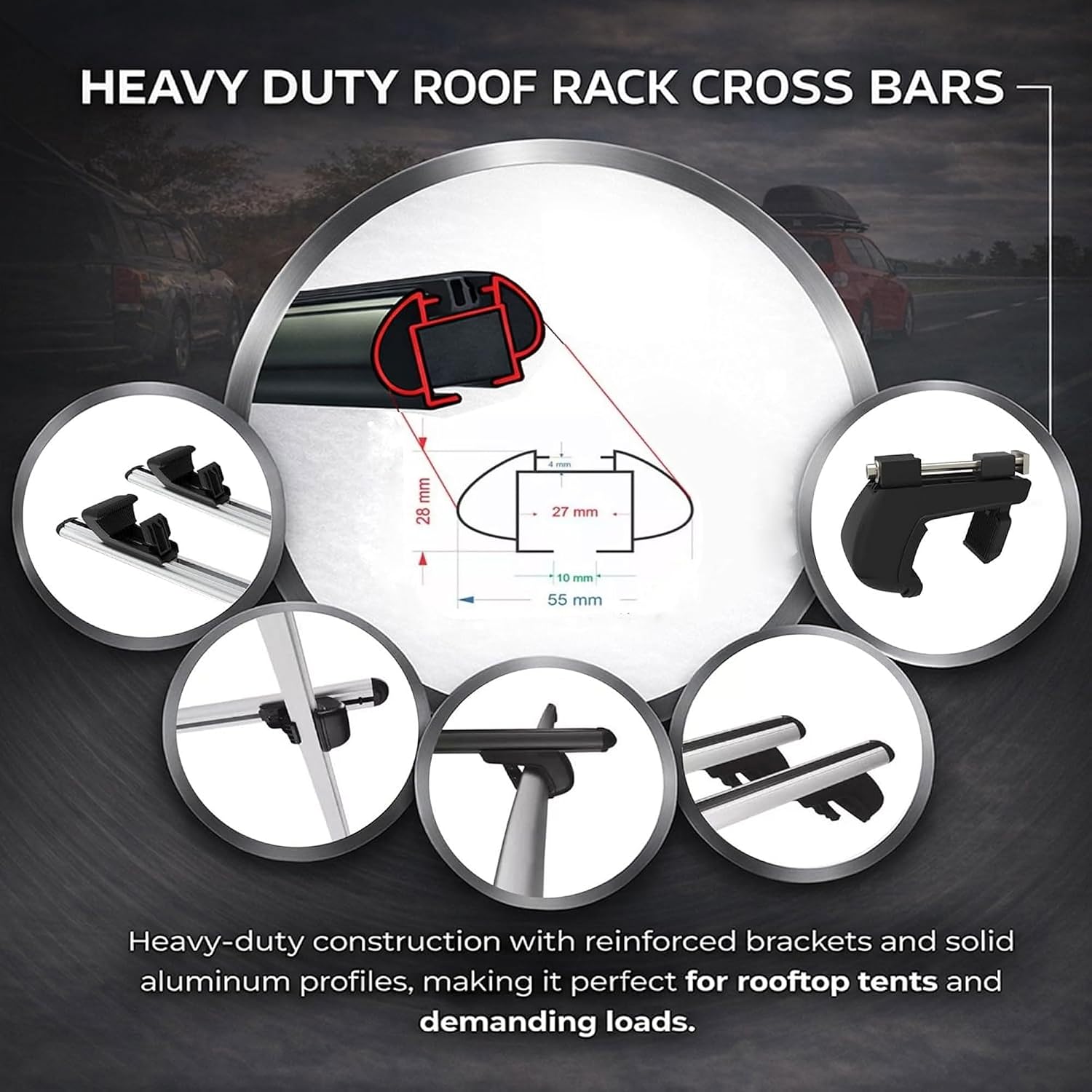 Roof bars with roof tent