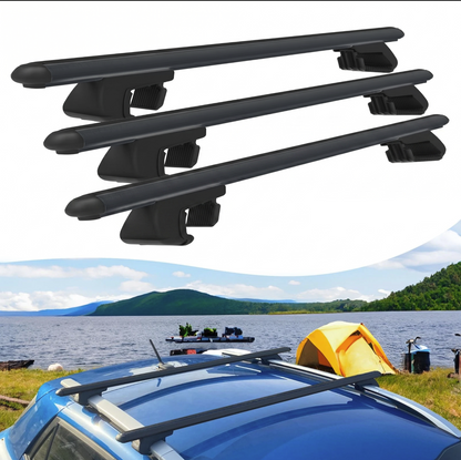 Roof Rack Cross Bars for Volkswagen T5 Transporter Cargo 2003-2015 3 Pcs Black