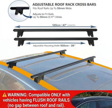 Roof bars fitted to flush closed roof rails