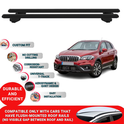 Roof Bars For Suzuki S-Cross 2013-2021 Roof Rack Cross Bars 2 Pcs Black