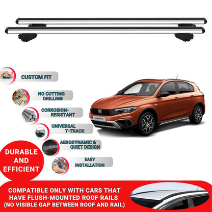 Roof Bars For Fiat Tipo Cross 2021-2023 Roof Rack Cross Bars 2 Pcs Grey
