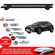 Roof Bars For Infiniti QX30 2016-2019 Roof Rack Cross Bars 2 Pcs Black