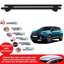 Roof Bars For Peugeot 5008 2017-2023 Roof Rack Cross Bars 2 Pcs Black