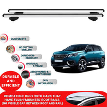 Roof Bars For Peugeot 5008 2017-2023 Roof Rack Cross Bars 2 Pcs Grey