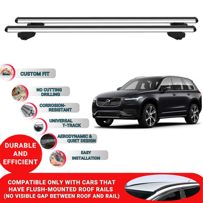 Roof Bars For Volvo XC90 MK2 2015-2023 Roof Rack Cross Bars 2 Pcs Grey
