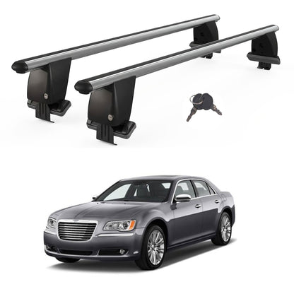 Roof Bars For Cars Without Rails For Chrysler 300 Seriess 2005+ Lockable Grey 2 Pcs