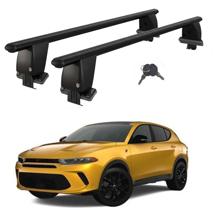 Roof Bars For Cars Without Rails For Dodge Hornet 965 2022+ Lockable Black 2 Pcs